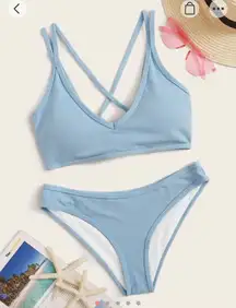 Blue Criss Cross Bikini