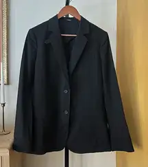 Theory Wylla Crunch Linen Blazer Quiet Luxury Tailored Jacket Preppy Black Sz 8