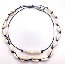 New Unisex Set of 2 Natural cowrie shell necklace