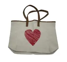 Maurices Canvas Tote Bag with Red Heart Limited Edition Shoulder Bag NEW NWT