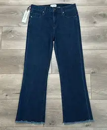 Parker Smith 26” Cropped Flare Frayed Stretch Blue Jeans Size 29