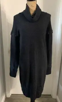 Lacoste  Merino Extra Fine Wool Gray Sweater Dress