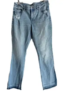 American‎ Eagle Jeans Women's 12 90s Low Rise Skinny Kick Stretch Denim Raw Hem