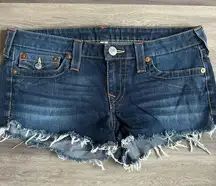 True Religion  Womens Cutoff Shorts Blue Jeans Tag Size 31