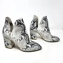 [Steve Madden] Rookie Bootie Snakeskin Cut-Out Side Split Shaft Ankle Boots 10