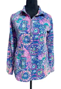 Lilly Pulitzer Size Small Quarter Zip Sweater Colorful Long Sleeve
