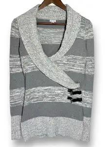 Vintage Y2K Guess Sweater S Long Knit Stretch Tunic Faux‎ Wrap Buckle Cross Over