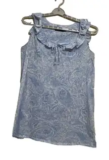 Lauren Ralph Lauren‎ Paisley Sleeveless cotton white & blue women's Nightgown  M