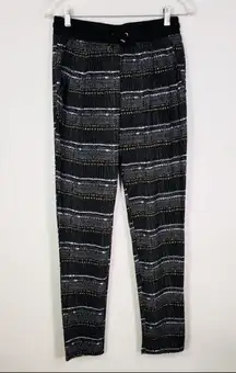 H&M Pants Light Sweats Small Black Gold Joggers
