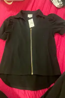 black top with zipper