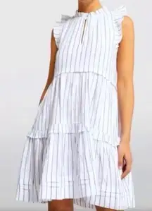 ME+EM Striped Swing Tiered Dress