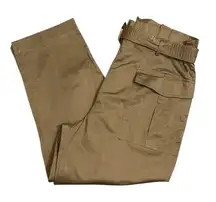 H&M Tan Khaki Cargo Belted Ankle Length Pants(Size 14)