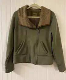 PrAna jacket zip front fleece lining size Large