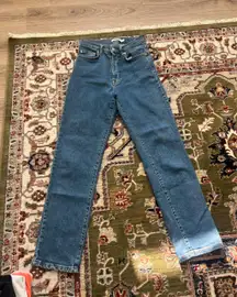 NA-KD Straight High-Waisted Blue Jeans