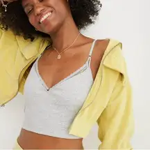 NWT Aerie Ribbed Lace Bra Top - Size Large