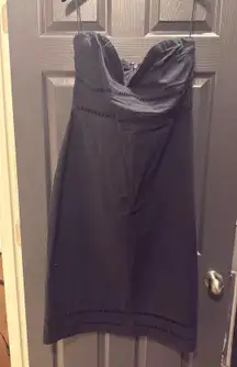 Abercrombie black linen strapless Dress 