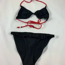 H&M  String Ruffle beaded bikini swimsuit