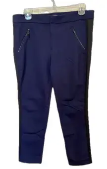 Rebecca Taylor Tuxedo Side Stripe Ankle Crop Ava Techy Pants‎ Size 8 Navy