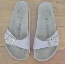 Birkenstock German Made Leather Buckle Close Slide Sandals Size 36