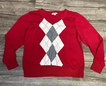 St. John's Bay Red Argyle Sweater