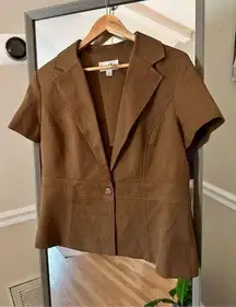 Danny & Nicole Short Sleeve Button Down Suit Jacket Size 16