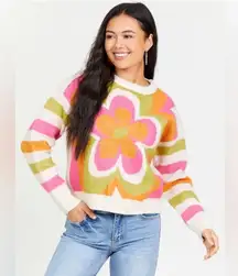 Altar’d State Sami Cropped Retro Floral Sweater
