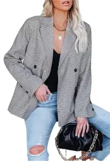 MOD REF Plaid Blazer Women S Oversize Business Normcore Classic Office Timeless