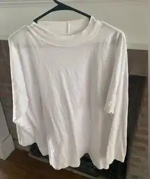 We The Free  Boxy Cut White Thin Tee Shirt Oversized Small Casual Quiet Luxury