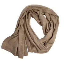 Womens Beige Knit Wool Blend Scarf Wrap