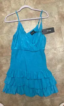 Blue Ruffled blue  Dress