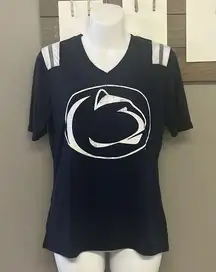 Colosseum Navy White Penn State Nittany Lions Short Sleeve V-Neck T-Shirt- Small