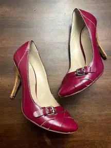 Dolce and Gabbana plum colored 3 inch heel women's 37 1/2