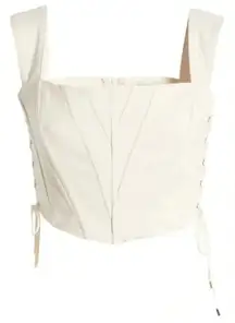 Moon River Lace Up Corset Crop‎ Top - Size M - Cream - NWT