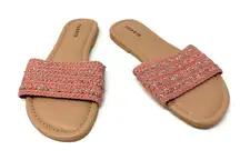 Torrid Size 10 Sandals Pink Flats Flip Flops Vacation‎ Beach Casual Summer Slide