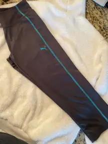 Gray / Blue  Capri Yoga Pants