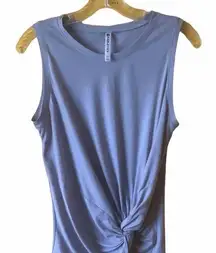 Fabletics sleeveless grey rushed front side tank top sz XS knot front detailing