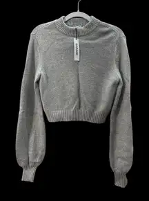 GARAGE Heather Gray Crew Neck CROP Sweater