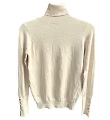 Zara Microribbed Turtleneck Top Cream Size Small