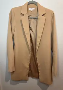 Missguided Women’s Oversized Modern Long Sleeve Open Front Tan Blazer‎ Size 0