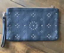 Carlos Santana Black Studded Leather Wristlet On the Go Event