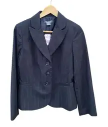 Ann Taylor Women's Pinstripe Blazer Size 8 Multicolor Petites Workwear Tailored