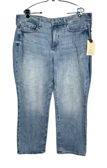 NWT NYDJ Marilyn Straight Ankle‎ Easley Light Faded Wash Plus Size 18W