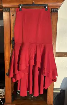 Red Ruffle Skirt