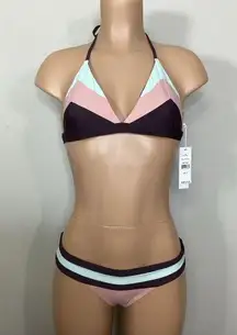 PilyQ New.  color block teeny bikini. D-cup/S-bottom