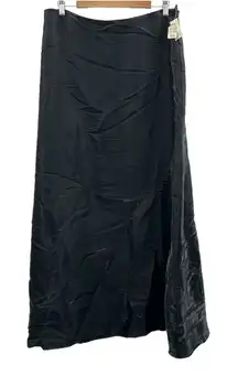 Vintage Dave‎ & Johnny Black Shimmer Back Zip Maxi Skirt Size XL NEW Deadstock