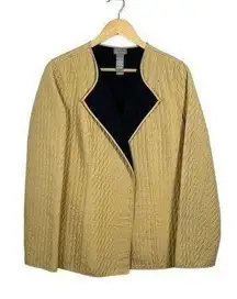 VINTAGE Sigrid Olsen Silk Quilted Open Jacket in Yellow Size M