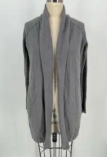 Inhabit Shawl Collar Open Front Cardigan Sz P Gray 100% Cashmere Sweater