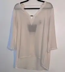 EXPRESS  Sheer White Business Top