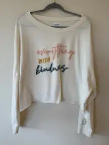 Grayson Threads Sweatshirt Women Size XXL Everything with Kindness Cropped Top
