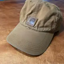 Carhartt Duck Canvas Brown Tan Baseball Cap one size patch logo